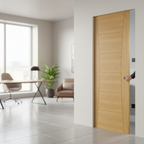 Premium Oak Flush Pocket Door Set - Space-Saving Design with No Bottom Track and 15-Year Guarantee