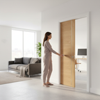 Premium Oak Internal Pocket Door System with Galvanised Steel Frame and Comprehensive Timber Lining Kit