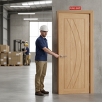 Premium Fully Finished Oak Fire Door with Engineered Core and 30-Minute Fire Rating for Enhanced Safety and Durability