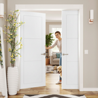 Premium Internal White Primed 3 Panel Pair Door Set for Modern Elegance and Design - Image 2