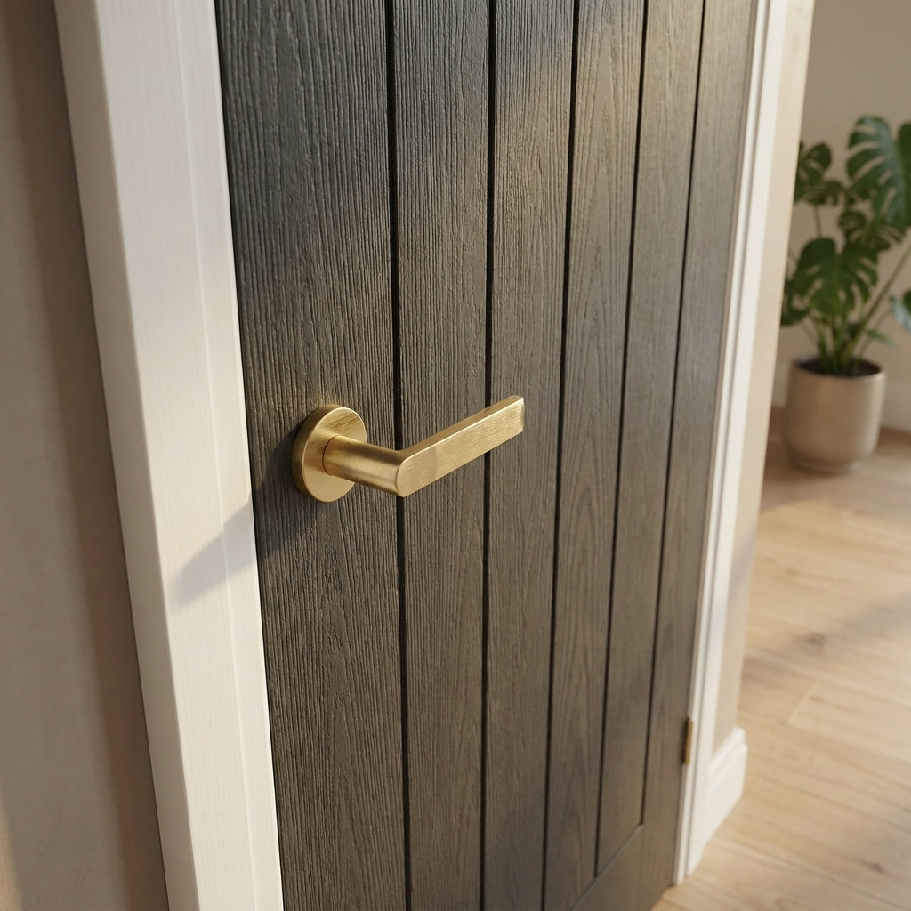 Internal Farley Door in Ash Grey, Fully Finished with Solid Engineered Core - detail view