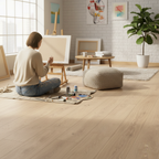Premium 10mm Handscraped Moisture Resistant Laminate Flooring in Ethereal Oak for Durable Interior Design
