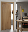 Premium Contemporary Flush Internal Oak Door with Customizable Glazing Options and 10-Year Guarantee