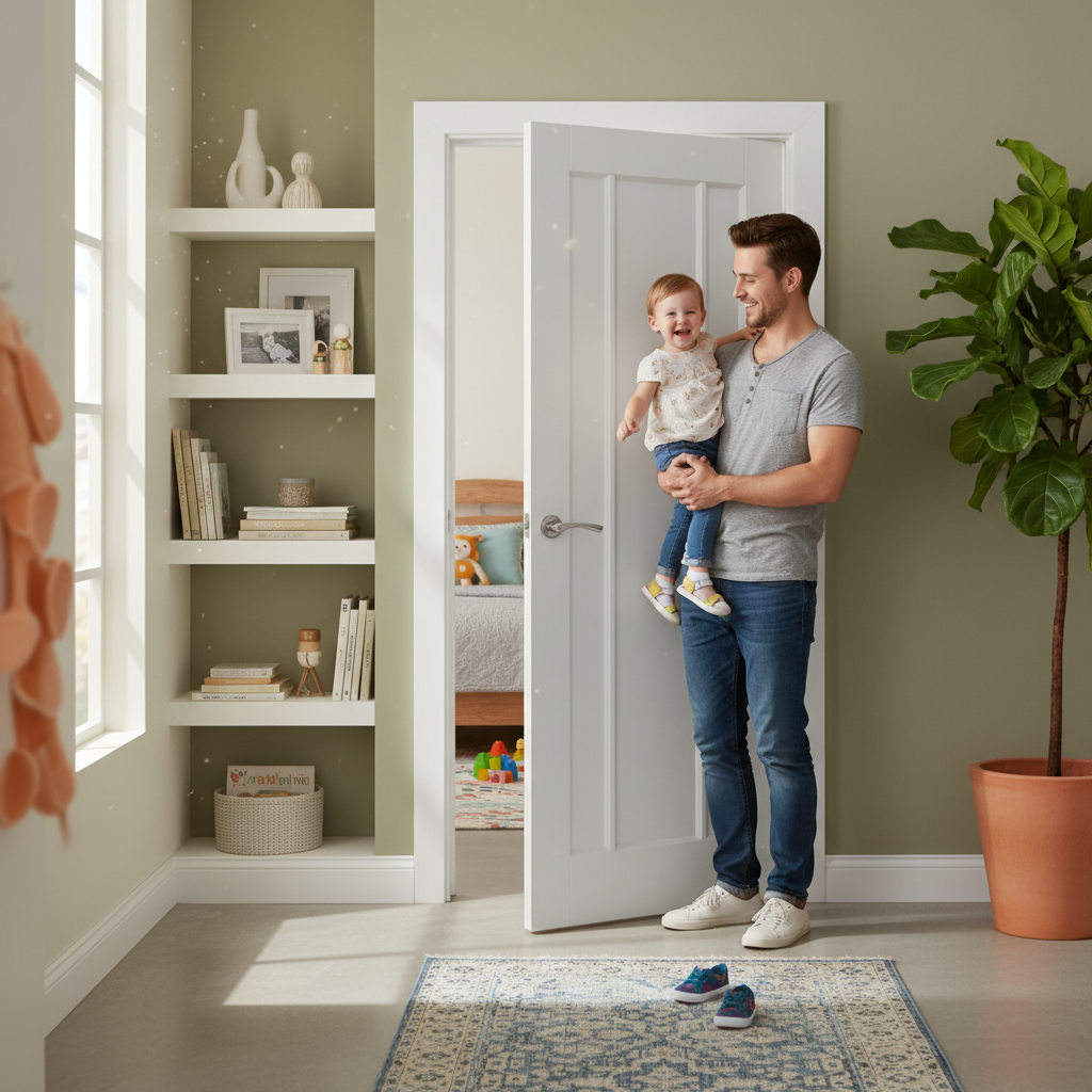 Premium Internal White Toledo 3 Panel Door with Solid Core Construction and Double Coat Finish - Image 2