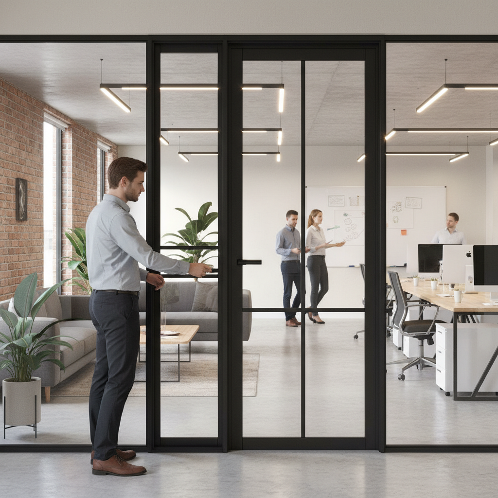 Premium Industrial Style 4L Door with Fixed Demi Panel for Modern Interiors - High-Quality Professional Grade for Industrial and Commercial Applica...