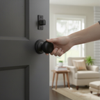 Premium Mushroom Mortice Door Knob Set - Sleek Matt Black Finish with Complete Door Hardware Solution - Image 2