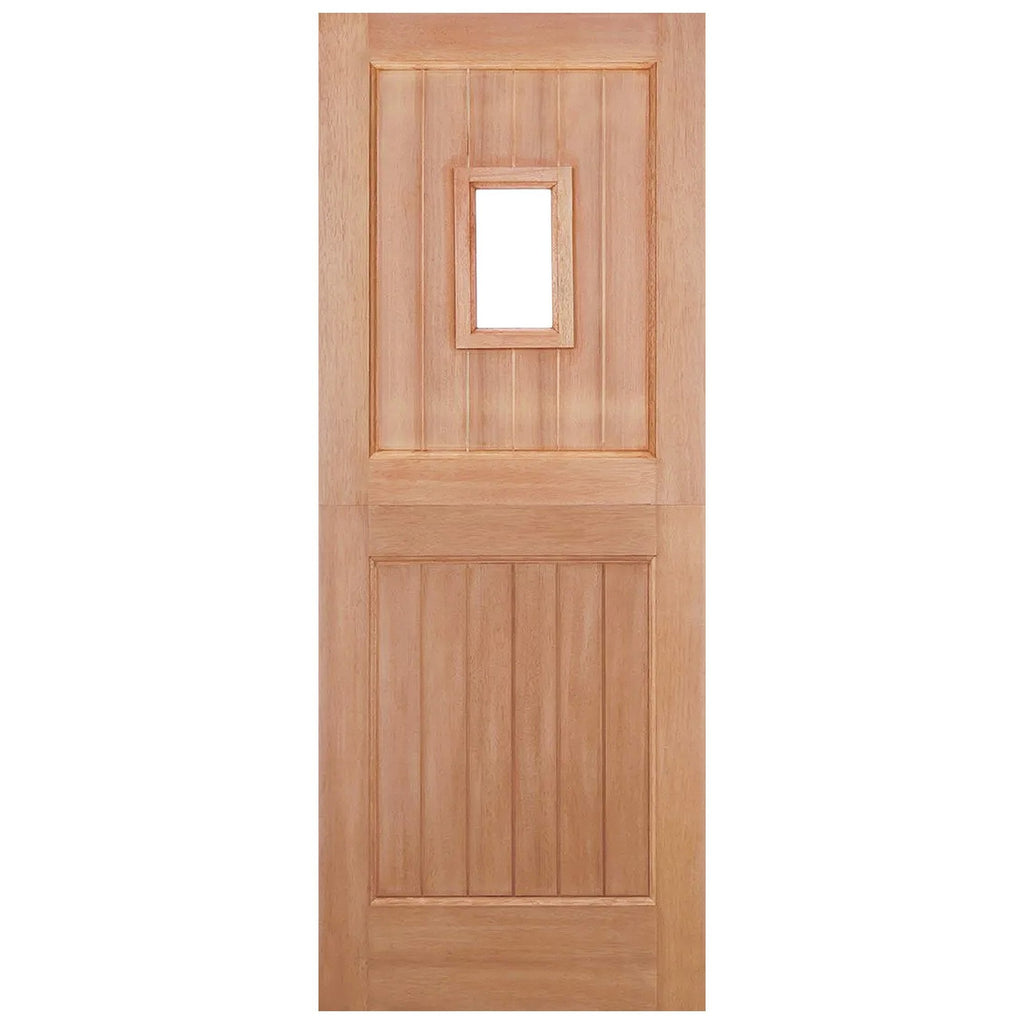 Hardwood External Door Unfinished with 14mm Double Clear Glass