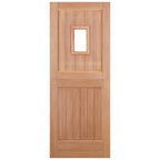 Hardwood External Door Unfinished with 14mm Double Clear Glass
