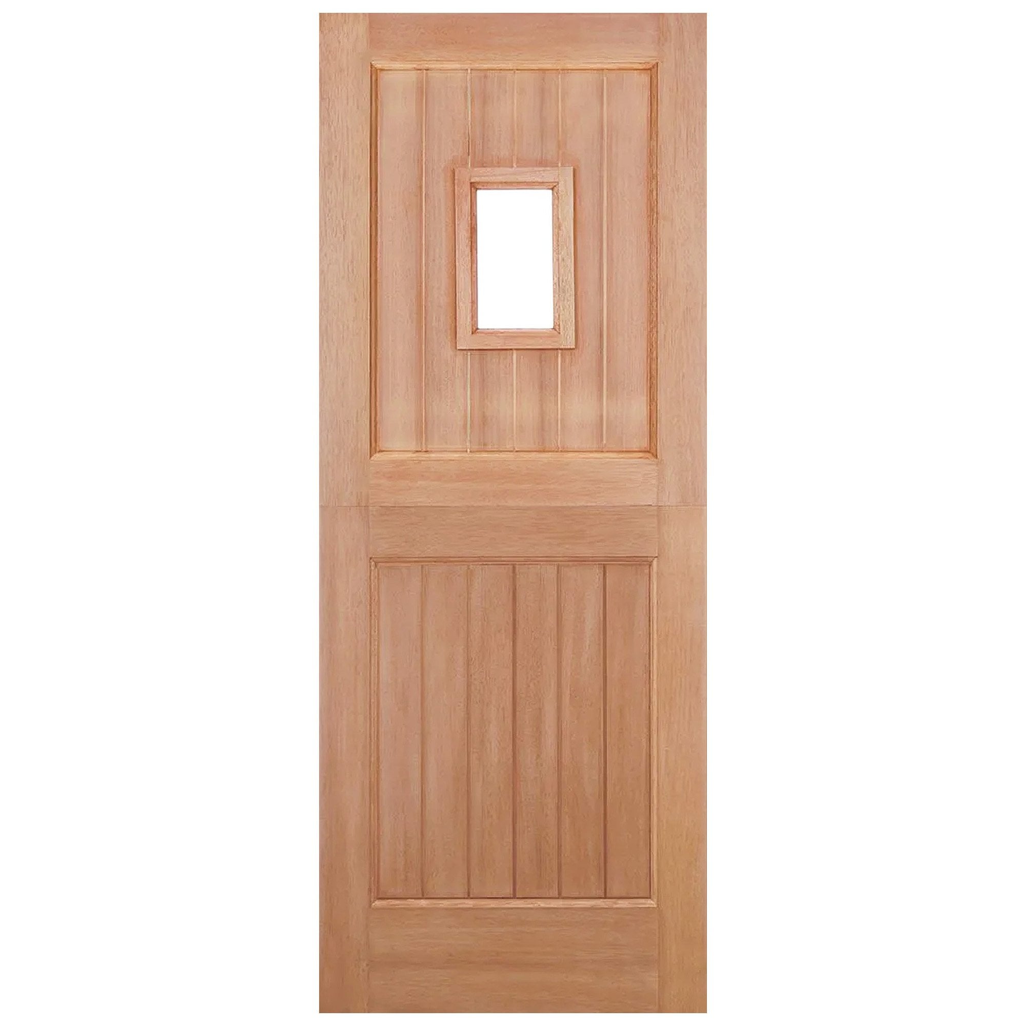 Hardwood External Door Unfinished with 14mm Double Clear Glass