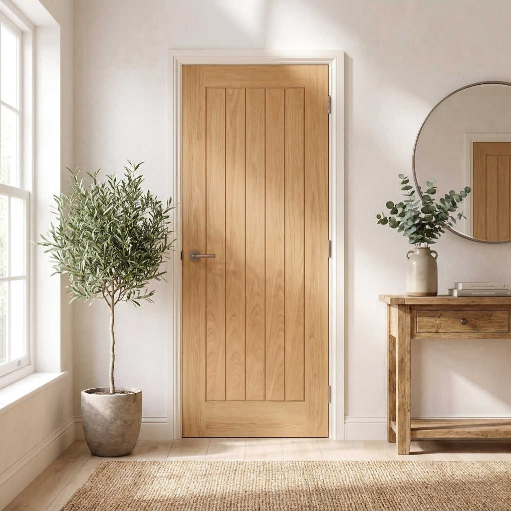 FD30 Fire Door Internal Oak Unfinished Made-to-Measure Solid Core 1981x762mm