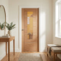 Internal Oak Door, Fully Finished, Venice Design, 1 Light Clear Glass
