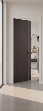 Premium Contemporary Ash Grey Internal Door with Aluminium Inlay and Solid Core Construction for Modern Spaces