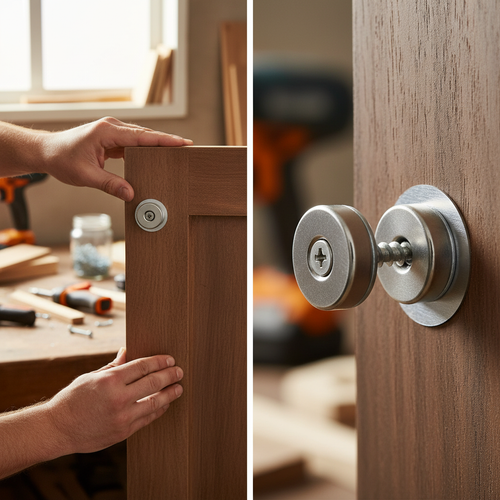 Premium 24mm Flush Mounted Countersunk Magnetic Catch - Satin Stainless Steel Finish for Secure Door Closure