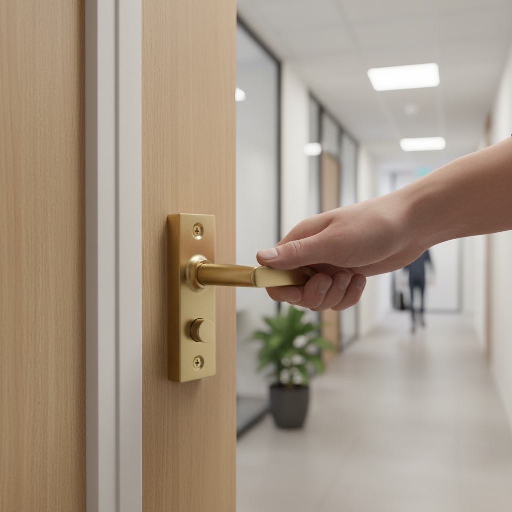Premium 100mm CE13 Fire Rated Bolt Through Tubular Latch - Satin Brass Finish for Enhanced Safety - Image 2
