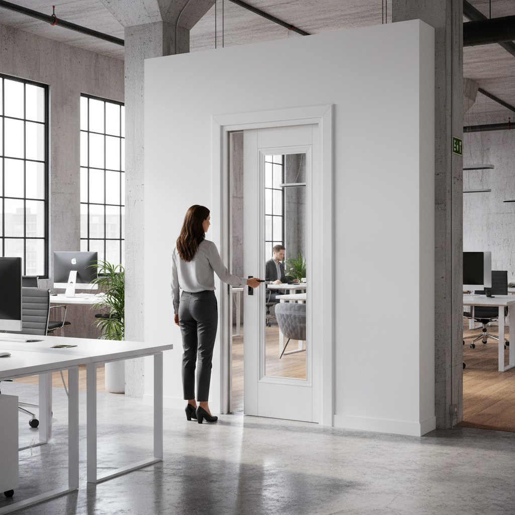 Internal Pocket Door Set with Clear Glass Panel for Elegant Light Infusion and Space Optimization - Image 2