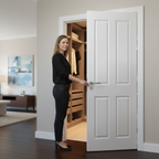 Premium Moulded Flush Internal Door - White Primed Canterbury Design for Easy Decoration