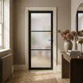Internal Jet Black Door with 3 Light Obscure Glass, Fully Finished