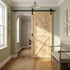 Internal Sliding Barn Door Unfinished Knotty Pine Solid Core