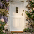External White Composite Stable Door with 1 Light Clear Glass Glazing - detail view