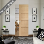 Premium Flush Pocket Door Set with 4 Shaker Panels and No Bottom Track for Modern and Traditional Interiors