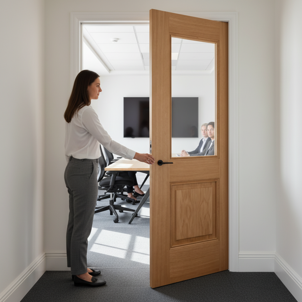 Premium Oak Glazed Double Pocket Door Set with Galvanised Steel Frame and 15-Year Guarantee