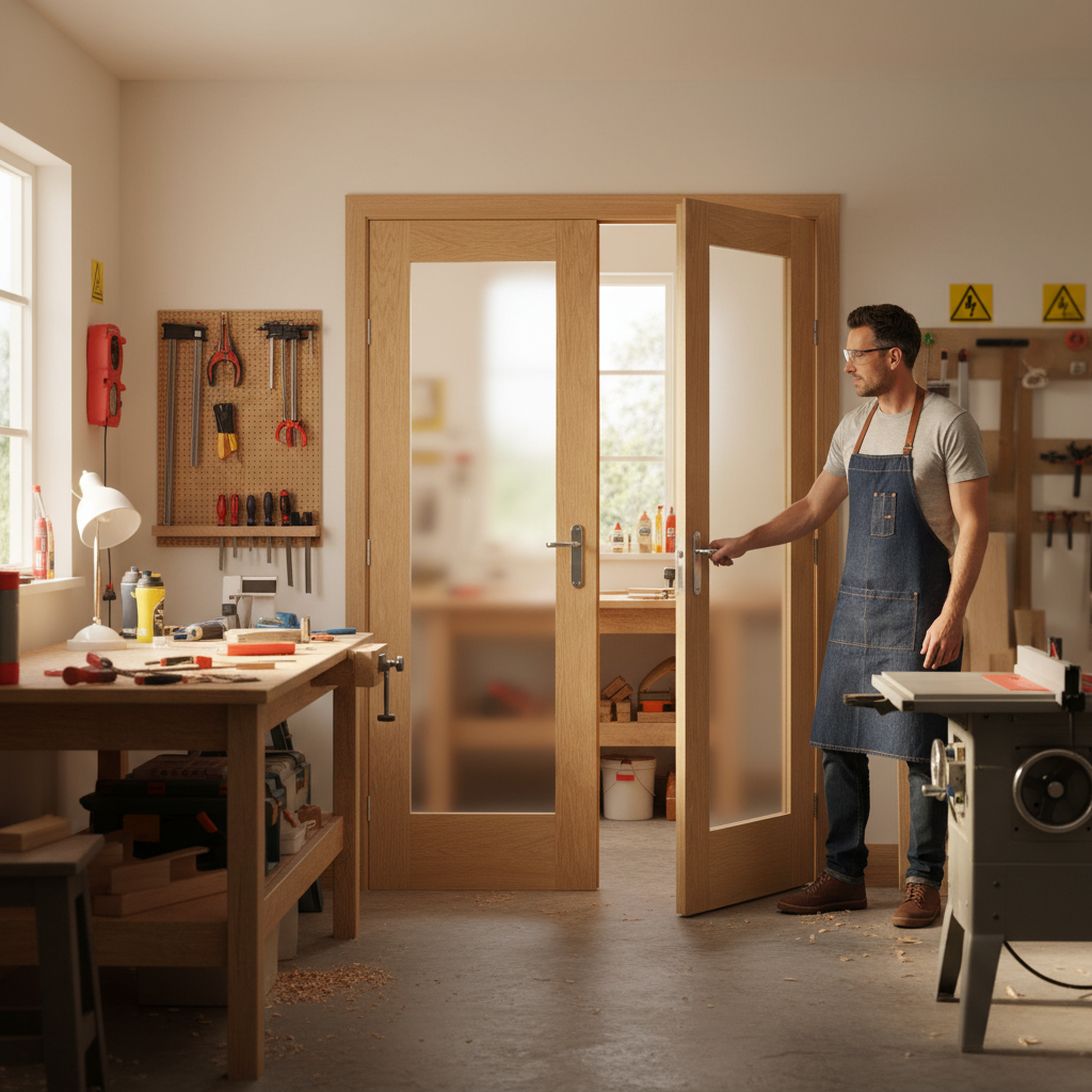 Premium Obscure Glazed Internal Door Pair with Elegant Design for Home Decor - High-Quality Professional Grade for Industrial and Commercial Applic...