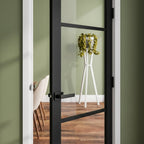 Internal Jet Black Door with Fully Finished Clear Glass 3 Light Sidelight - detail view