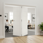 Premium Bi-Folding White Room Divider with Top Hung System - Custom Configurations Available
