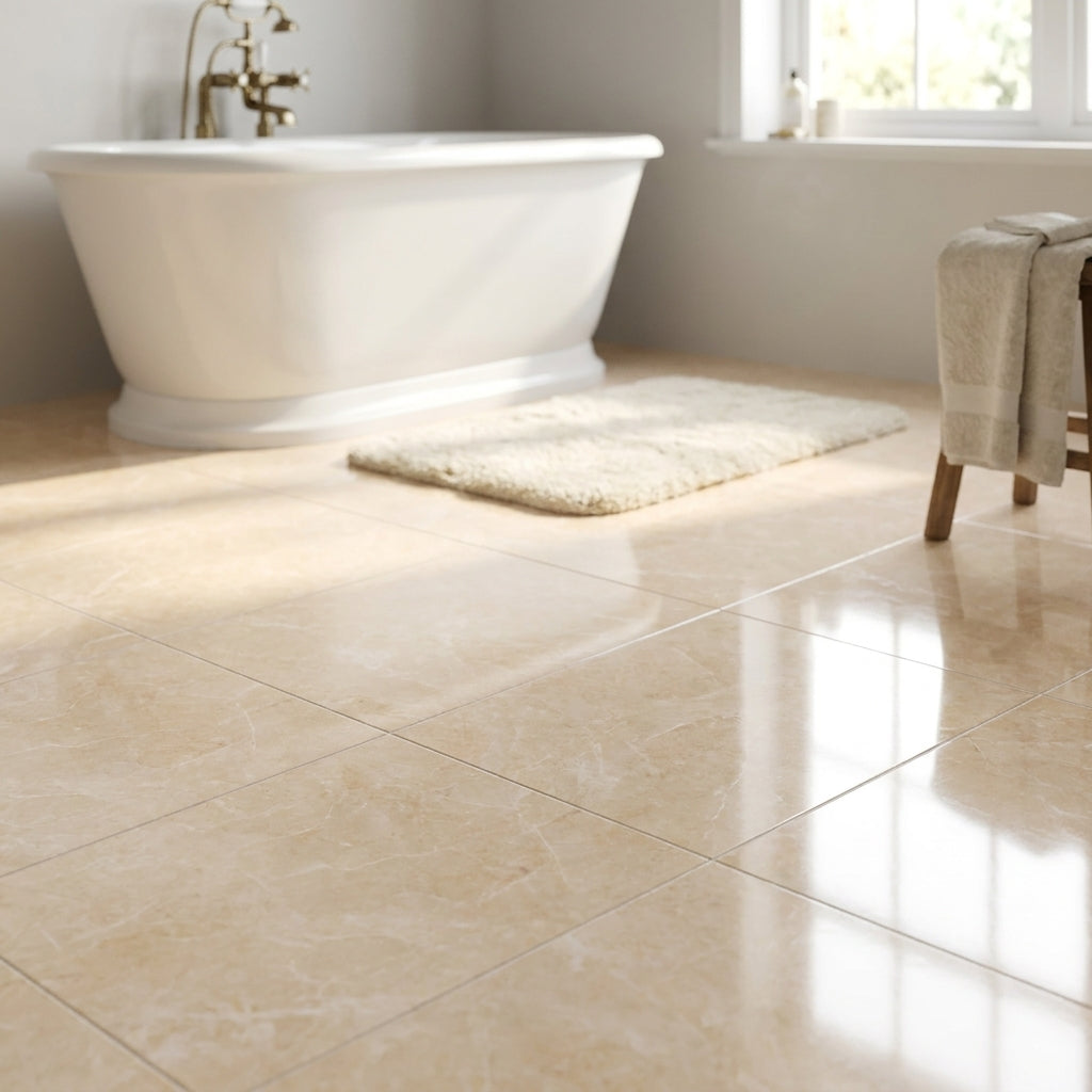 8mm High Gloss Laminate Flooring Light Pinto -, Water-Resistant - detail view