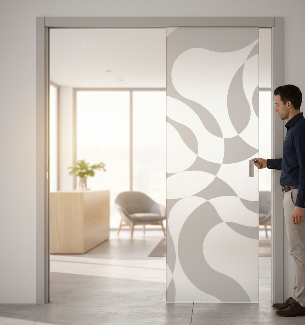 Premium Satin Glass Sliding Door System with Frame and Jambs - 10mm Glass, Easy-Clean Finish, Custom Sizes Up to 1026mm x 2040mm