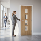 Premium Cottage Style Glazed Fire Door with Solid Core and Custom Sizes - High-Quality Professional Grade for Industrial and Commercial Applications