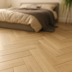 Herringbone Rigid Core LVT Flooring in 5mm Embossed Oak Finish - detail view