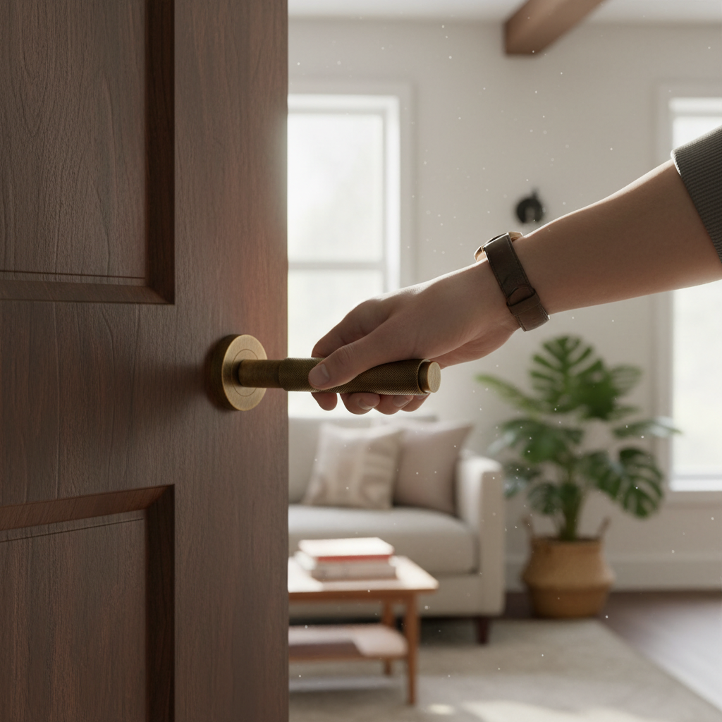 Premium Antique Brass Knurled Lever on Concealed Rose - 25 Year Guarantee, Fire Rated Compatible for Domestic and Commercial Use