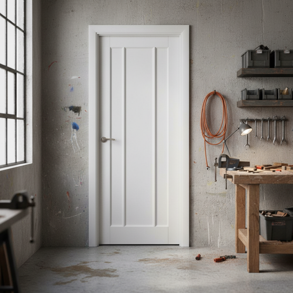 Premium Internal White Toledo 3 Panel Door with Solid Core Construction and Double Coat Finish