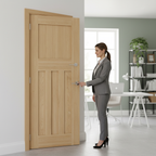 Premium Internal Oak Door with Shaker Style Design, Solid Core, and Custom Sizes Available