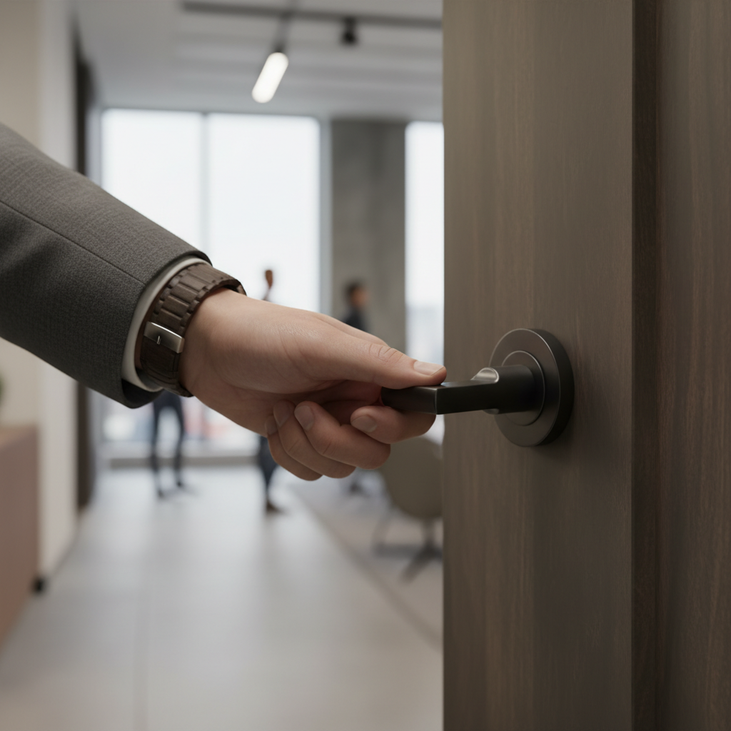 Professional Lever On Rose Door Handle - Ergonomic Design, Fire Door Rated, Ideal for Office and School Use