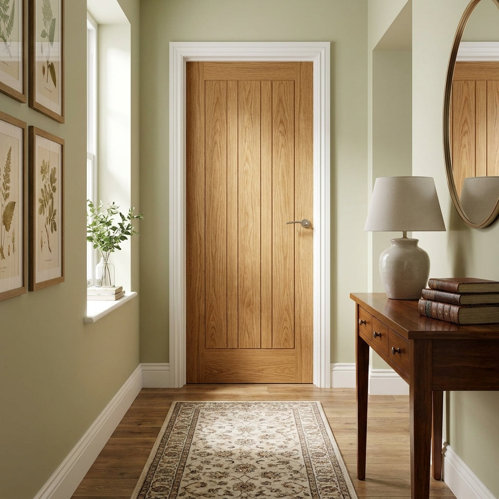 Internal Oak Door Made-to-Measure Fully Finished 7 Panel Edison Design