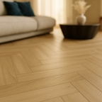 Herringbone LVT Flooring 5mm in Trail Oak - Anti-Microbial, UV Coated - detail view