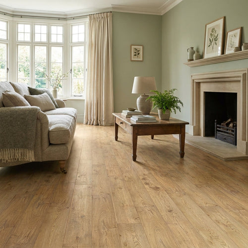 10mm Tawny Chestnut Handscraped Moisture Resistant Laminate Flooring