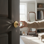 Premium Facetted Crystal Knob on Concealed Rose - Elegant High-Quality Design with 10-Year Guarantee