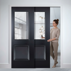 Premium Telescopic Pocket Door System with Glazed Panels and Professional Finish - Ideal for Luxury Spaces and Maximum Light