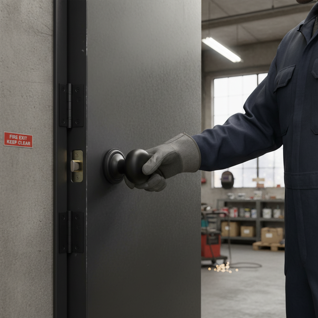 Premium Matt Black Mushroom Mortice Fire Door Knob Set with Hinges and Latch for Enhanced Safety and Modern Style