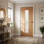 Internal Oak Door Made-to-Measure Unfinished with 1 Light Obscure Glass