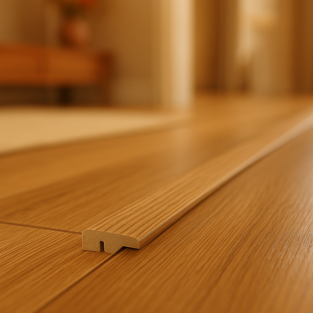 1m Laminate End Door Profile in Medium Oak Finish - detail view