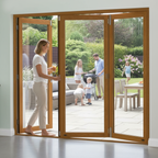 Premium 8FT Slimline Oak External Bifold Door Set with Low E Double Glazing, Reversible Fitting, and 15-Year Guarantee