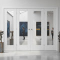 Premium Clear Glazed French Doors with Matching Side Panels - Customizable Room Divider Options