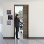 Premium Raw Wood Single Pocket Door System with Galvanised Steel and Aluminium Construction for Enhanced Durability and Space Efficiency - Image 2