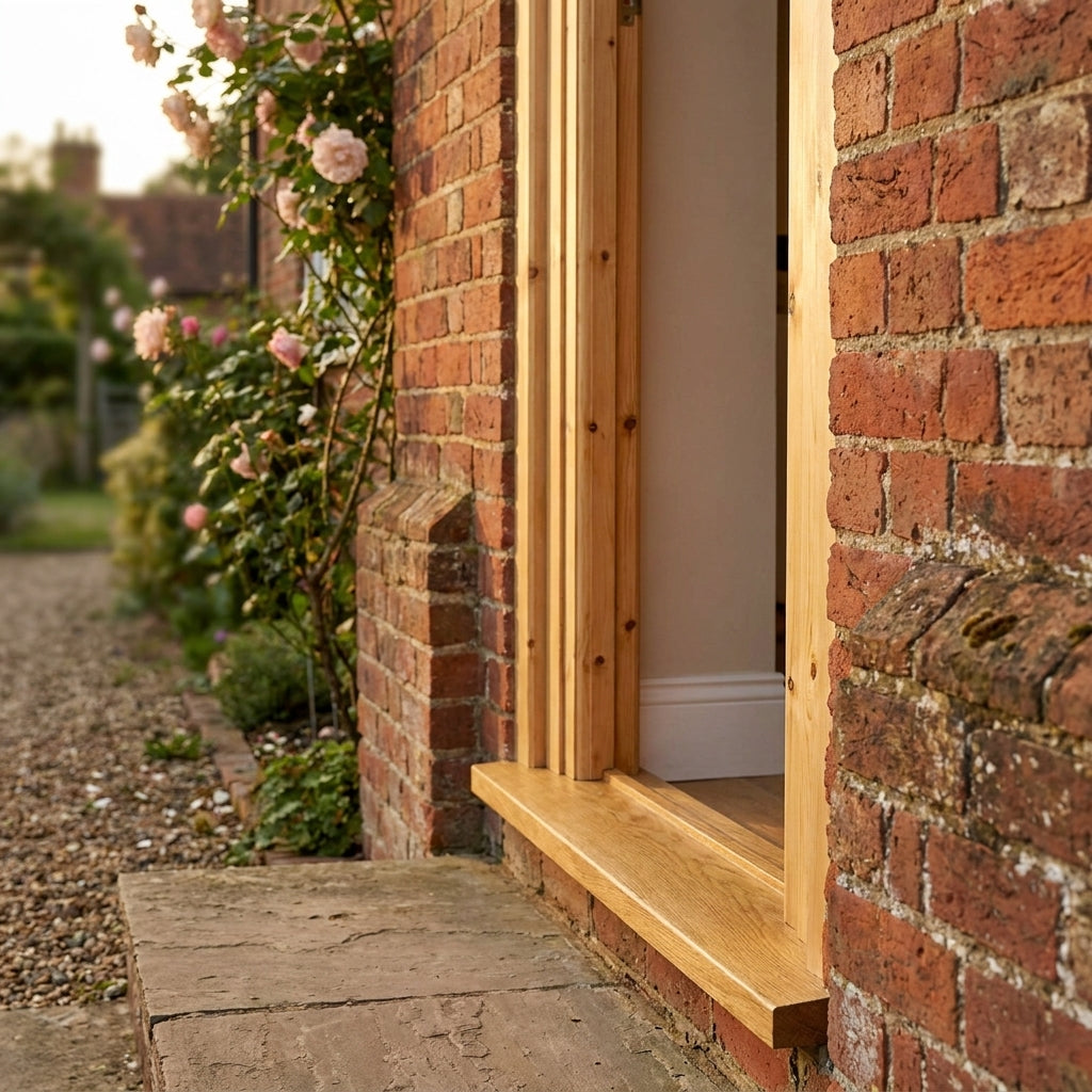 Garage Door Frame, External, Universal Fit, Unfinished Knotty Pine - detail view
