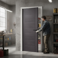 Premium Umber Grey Laminate Door with Textured Surface and Semi-Solid Construction for Modern Homes
