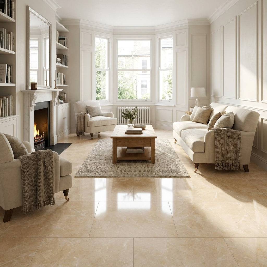 8mm High Gloss Laminate Flooring Light Pinto -, Water-Resistant